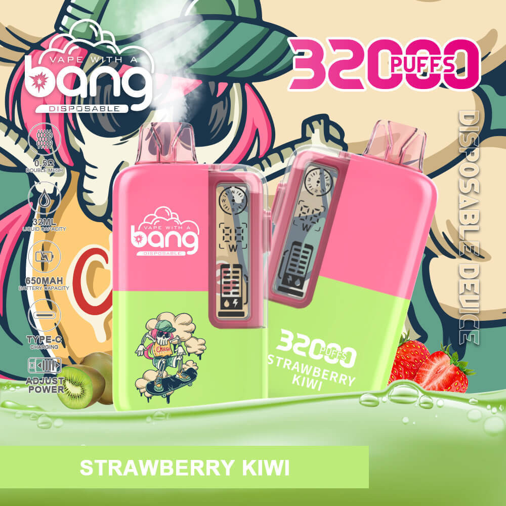Bang 32000 puffs Vape,STRAWBERRY KIWI vape,bang disposable vape,vape with a bang,bang king puff
