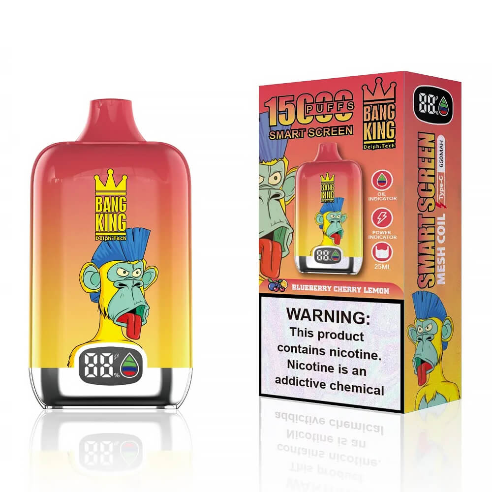 Bang King 15000 puffs Disposable Vape,bang king vape,blueberry cherry lemon vape,box 12000,tyson disposable vape