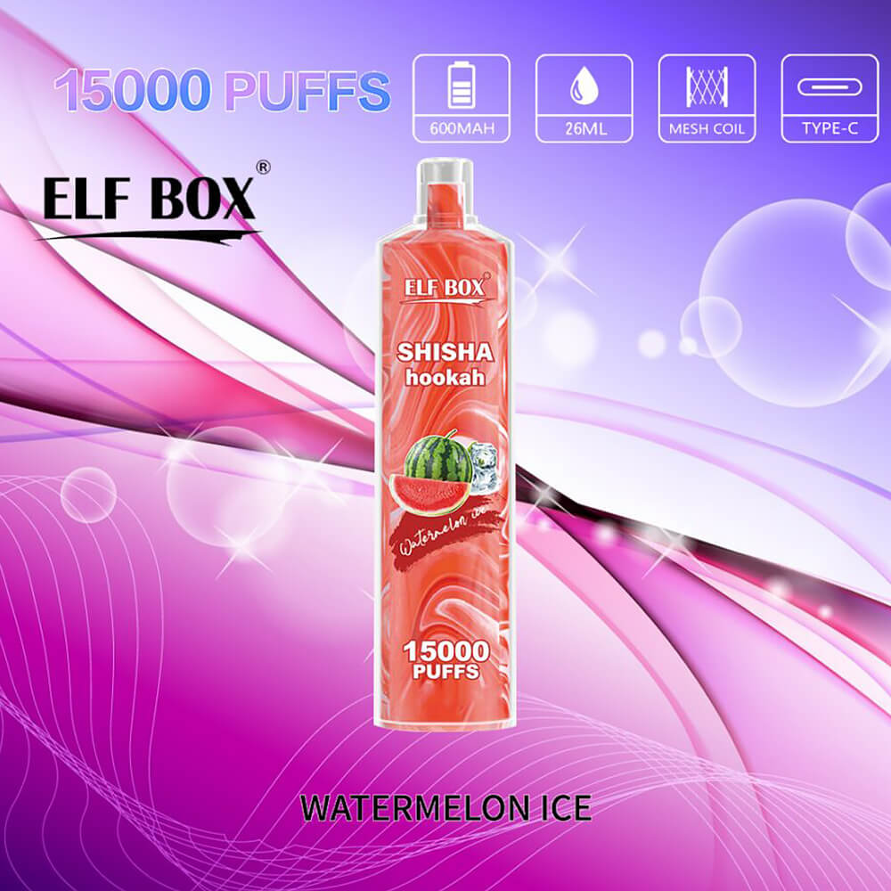 ELF BOXLS 15000 Puffs Disposable Vape,puffs vape,puff 15k,WATERMELON ICE vape,shisha vape