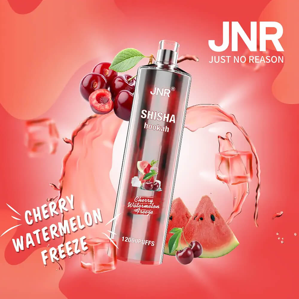 JNR shisha hookah vape 12000 puffs,cherry watermelon freeze vape,puffs vape,disposable vape,shisha vape