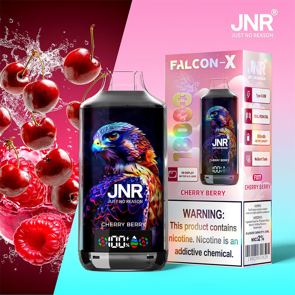 JNR falcon vape 18000 puffs,⁠Cherry Berry vape,puff jnr 18k,puff jnr falcon,jnr vape