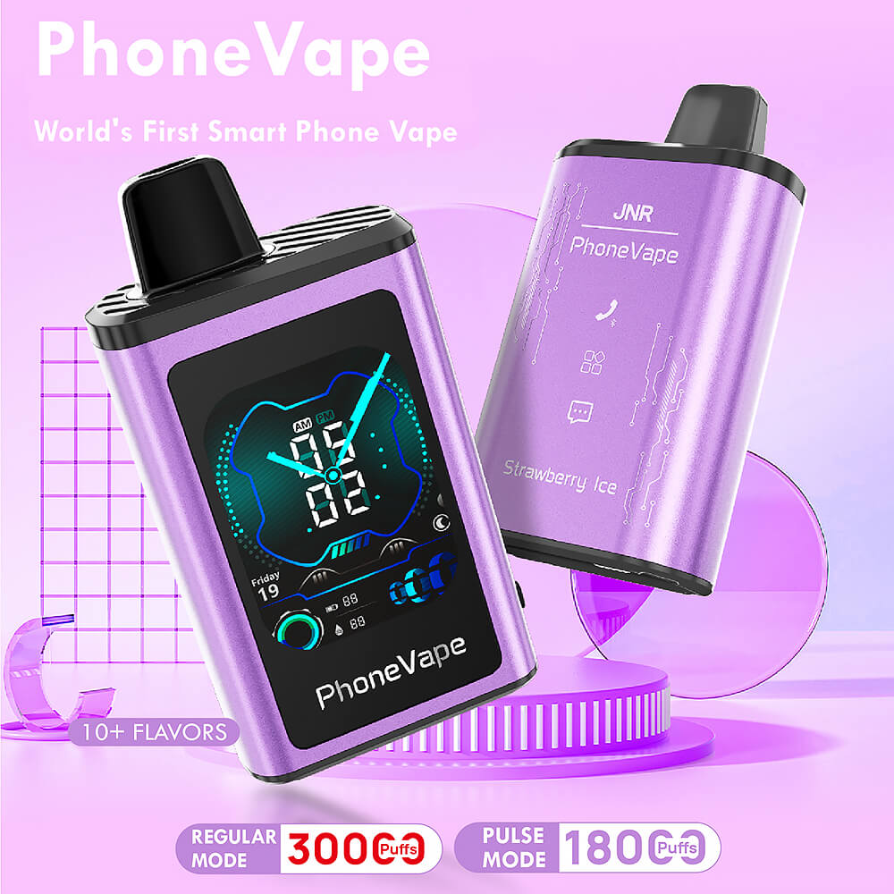 JNR Phone Vape 30K Disposable,Strawberry Ice vape,puffs vape,puff 30k,jnr vape