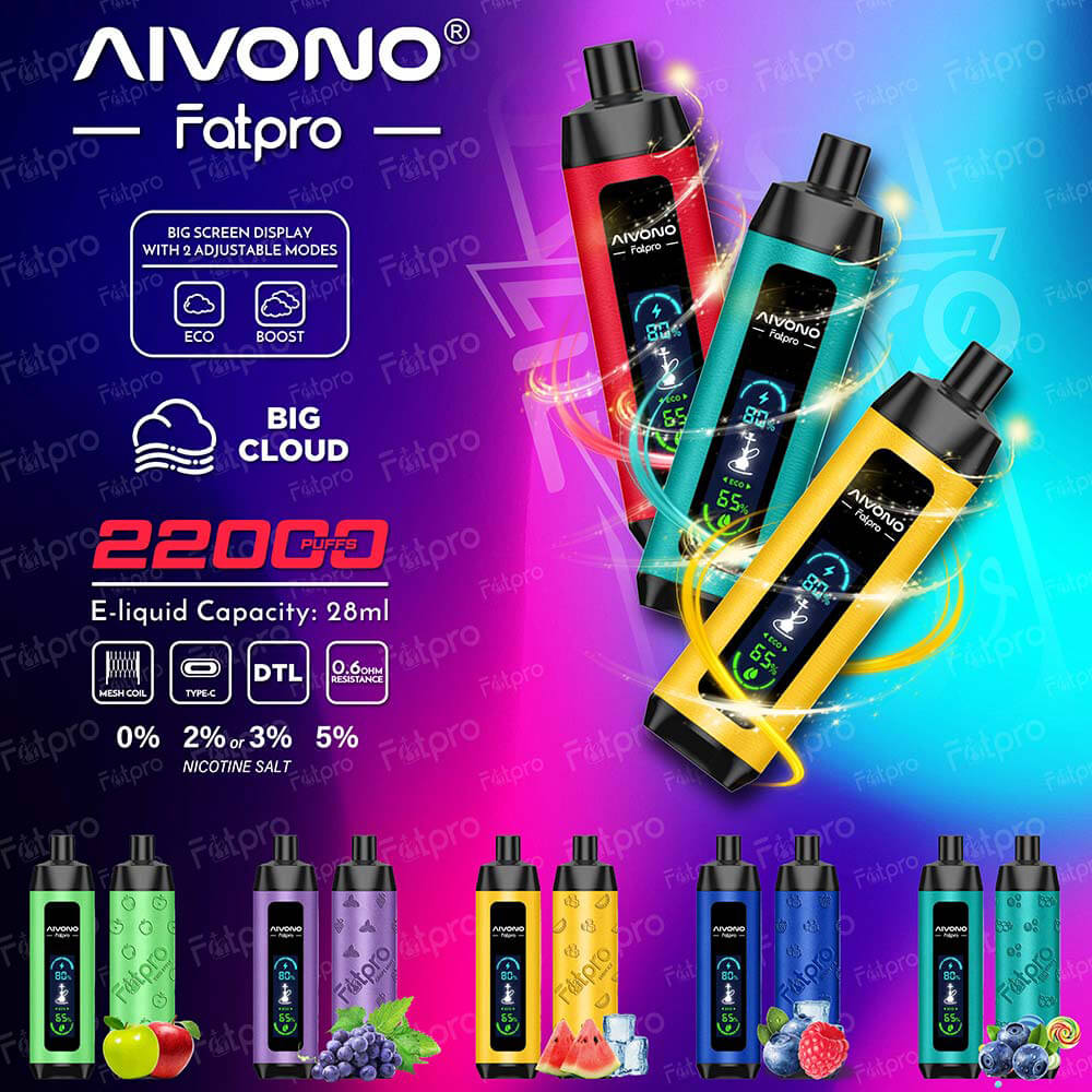 Aivono Fatpro 22000 Puffs vape,Disposable Vape,LED Screen Puff 22k,smok disposable vape