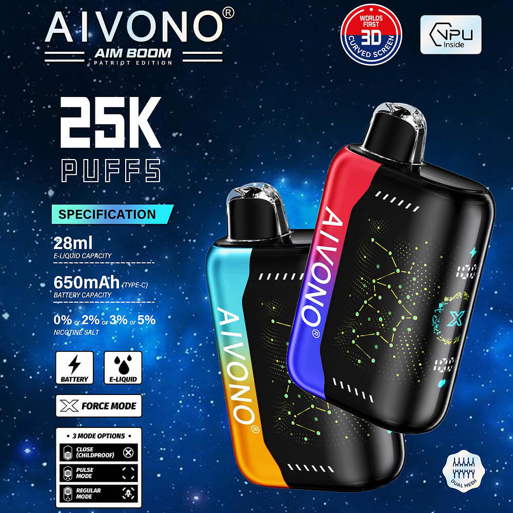 Aivono Aim Boom 25000 Puffs Disposable Vape,puffs vape,puff 25k,mixologue vape