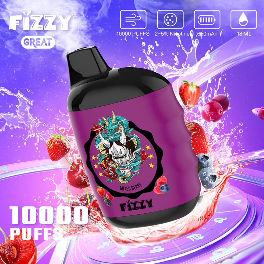 Fizzy Great 10000 Puffs Disposable Vape,puffs vape,vape pen kaufen,Mixed Berry vape,tobaliq vape