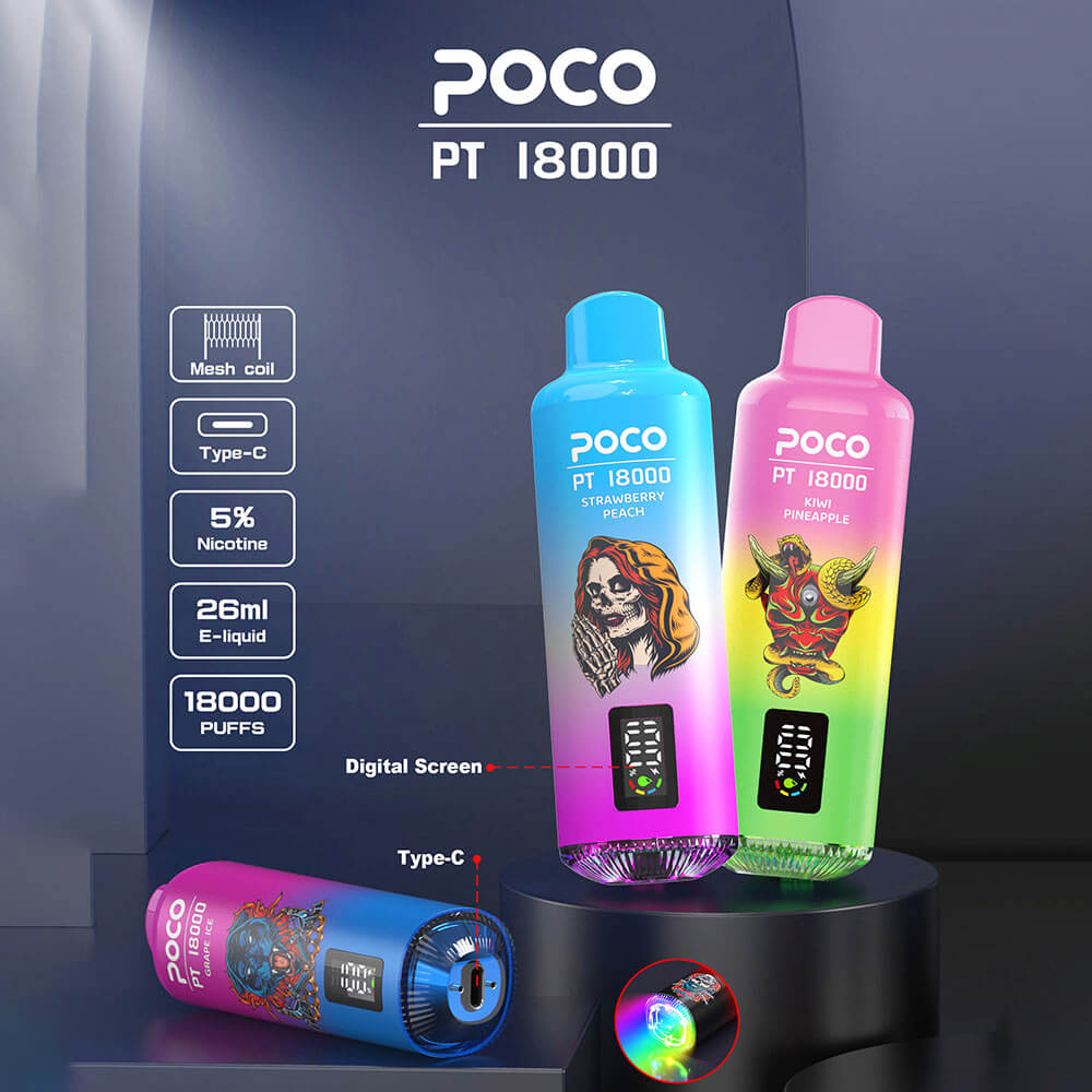 POC0 PT 18000 Puffs Disposable Vape,vape pen kaufen,puffs vape,0 nicotine disposable vape,KIWI PINEAPPLE vape