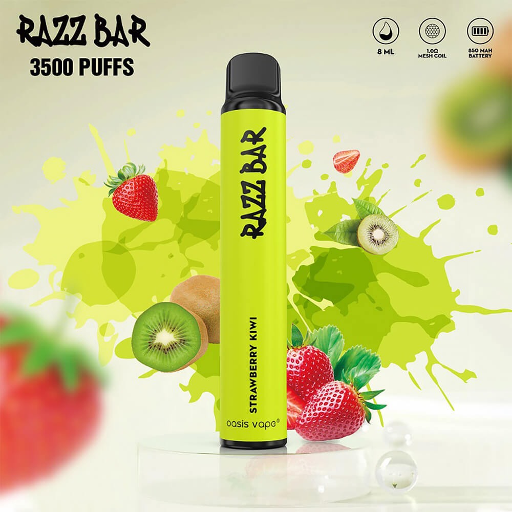 Razz Bar 3500 Puffs Disposable Vape,puffs vape,Strawberry kiwi vape,puff vapes,just puff vape