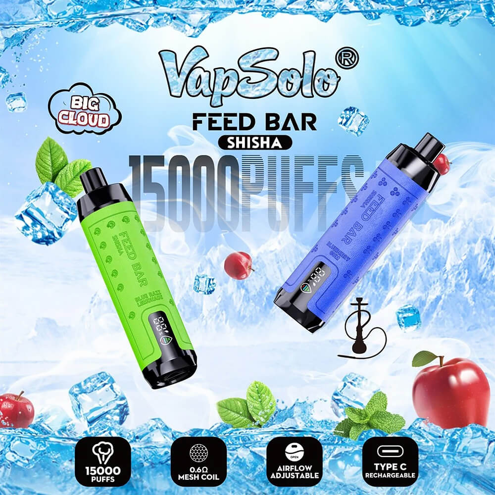 Vapsolo FEED BAR shisha 15000 PUFF Disposable Vape,puffs vape,shisha vape,puff 15k,puff daddy vape