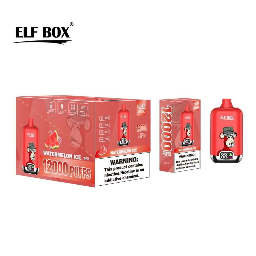 ELFBox Digital 12000 Puffs Disposable Vape - Premium Vaping Device with Customizable Nicotine Levels and Diverse Flavors